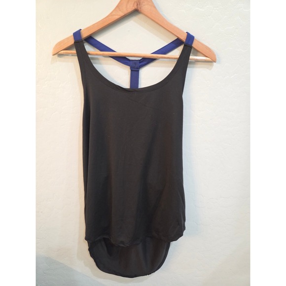 Aviva Tops - Aviva Womens Activewear Tank Top Black Blue T-Back Racerback Yoga Gym Medium